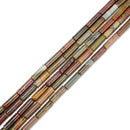 Natural Red Creek Jasper Cylinder Tube Beads Size 4x13mm 15.5'' Strand