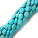 Blue Howlite Turquoise Oval Shape Beads Size 6x8mm 15.5" Strand
