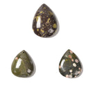 Flower Obsidian Flat Back Teardrop Shape Pendant Size 35x45-40x50mm Sold By PC