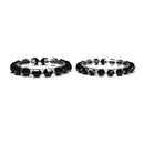 Black Onyx Prism Cut Double Point Elastic Bracelet Beads 8mm 10mm 7.5'' Length