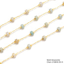 2x4mm Heishi Disc Beads Multi Gemstone Chain Sold One Meter Per Bag