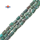 Natural Chrysocolla Matte Faceted Cylinder Tube Beads 7x12mm 15.5" Strand