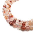 Natural Red Hematoid Fire Quartz Faceted Round Beads 6mm 8mm 10mm 15.5" Strand