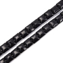 Black Onyx Smooth Square Shape Beads Size 8mm 10mm 15.5'' Strand