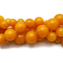 Amber Yellow Dyed Jade Smooth Round Beads 14mm 16mm 18mm 20mm 15.5" Strand