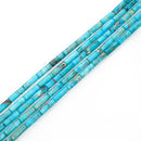 blue sea sediment jasper round tube beads