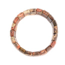 Leopard Skin Jasper Double Drill Beads Bracelet Size Approx 10x25mm Length 7.5"