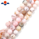 natural pink opal smooth round beads