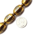 Vintage Acrylic Antique Etched Gold Barrel Drum Beads18x22mm 15.5" Strand