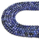 Natural Sodalite Faceted Cube Beads Size 4mm 15.5'' Strand