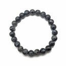Larvikite Labradorite Bracelet Smooth Round Size 8mm 10mm 7.5" Length