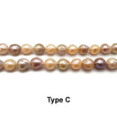 Natural Multi Peach Pink Fresh Water Pearl Baroque Drop 10mm 12mm 15.5" Strand