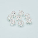 925 Sterling Silver Hollow Octagonal Beads Size 8.2mm 6pcs per Bag