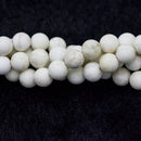 white turquoise matte round beads