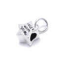 925 Sterling Silver Anti-Silver Star Pendant Charm Size 8.5mm 3 Pcs Per Bag