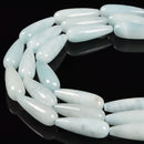 Light Blue Chatoyant Celestite Full Teardrop Beads 6x16mm 8x20mm 10x30mm 16''Str