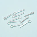 925 Sterling Silver Column Bar Point Charm Pendant Size 1.5x21mm 5pcs per Bag