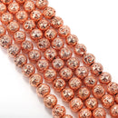 rose gold coated lava rock stone beads