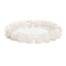 White Rainbow Moonstone Smooth Round Beaded Bracelet 8mm 10mm 7.5''Length
