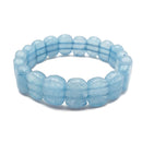 Blue Dyed Quartz Double Drill Oval Shape Bracelet 10x14mm Length 7.5"