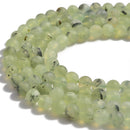 prehnite matte round beads