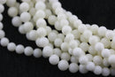 white bamboo coral smooth round beads