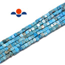blue agate smooth square cube dice beads