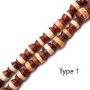 Red Antique Tibetan Dzi Agate Barrel Drum Beads 8x9mm 9x12mm 15.5" Strand