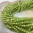 natural peridot faceted round beads