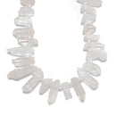 Clear Quartz Top Drilled Matte Stick Points Beads Size 20-45mm 15.5'' Strand