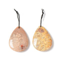 Dark Fossil Coral Teardrop Pendant Size 33-38x45-50mm Sold by Piece
