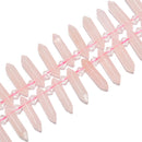 Rose Quartz Graduated Top Drill Faceted Points Beads Size 6x20-6x25mm 15.5'' Str