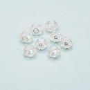 925 Sterling Silver Hollow Octagonal Rondelle Beads Size 6x7.5mm 8pcs per Bag
