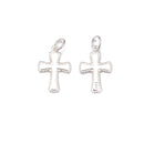 925 Sterling Silver Crucifix Cross Charm Pendant Size 12x18mm 3pcs per Bag