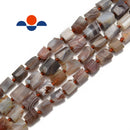 natural botswana agate irregular faceted cylinder tube beads