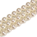 White Shell Pearl Smooth Round Beads 3mm 4mm 6mm 8mm 10mm 12mm 15.5" Strand