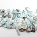 larimar graduated freeform slab slice nugget beads