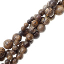 coffee bean jasper smooth round beads 