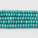 large hole blue turquoise beads smooth rondelle beads