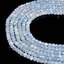 natural aquamarine faceted rondelle beads 