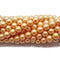 Fresh Water Pearl Golden Round Beads Size 9-10mm 17.5" Strand