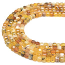 Natural Yellow Opal Faceted Cube Beads Size 4mm 15.5'' Strand