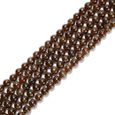 Natural Dark Orange Garnet Smooth Round Beads Size 4mm 6mm 8mm 10mm 15.5''Strand