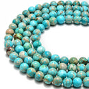 light blue sea sediment jasper smooth round beads