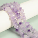 Natural Amethyst Center Drill Rough Nugget Beads Size 7-12nn x 10-17mm 15.5" Str