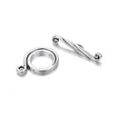 anti silver plated charm toggle clasp round