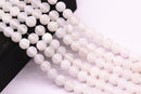 white fire agate Crackled matte round beads 