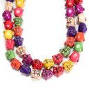 Multi-color Howlite Turquoise Buddha Head Beads Size 18x20mm 15.5'' Strand
