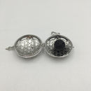 silver metal oil diffuser pendant flat round