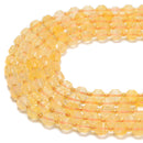 Citrine Prism Cut Double Point Faceted Round Beads Size 6mm 8mm 10mm 15.5'' Strd